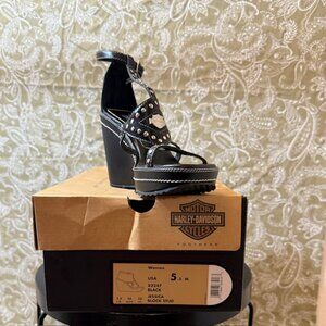 Y2K Leather Harley Davidson Jessica Block Stud Shoes . Sz 5.5